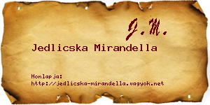 Jedlicska Mirandella névjegykártya